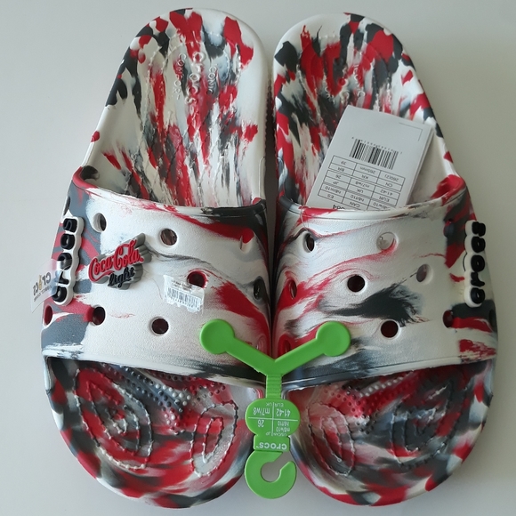 CROCS Other - (New) Crocs Slides and Coca Cola Jibbitz Set (M8/W10)